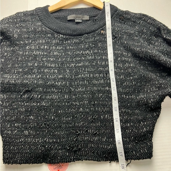 ALEXANDER Wang Cropped Destroyed Sweater Crew Neck Holes Goth Grunge Goblincore - Picture 11 of 12